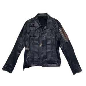 Mens 2003 “Suckerball” waxed denim cargo runway jacket